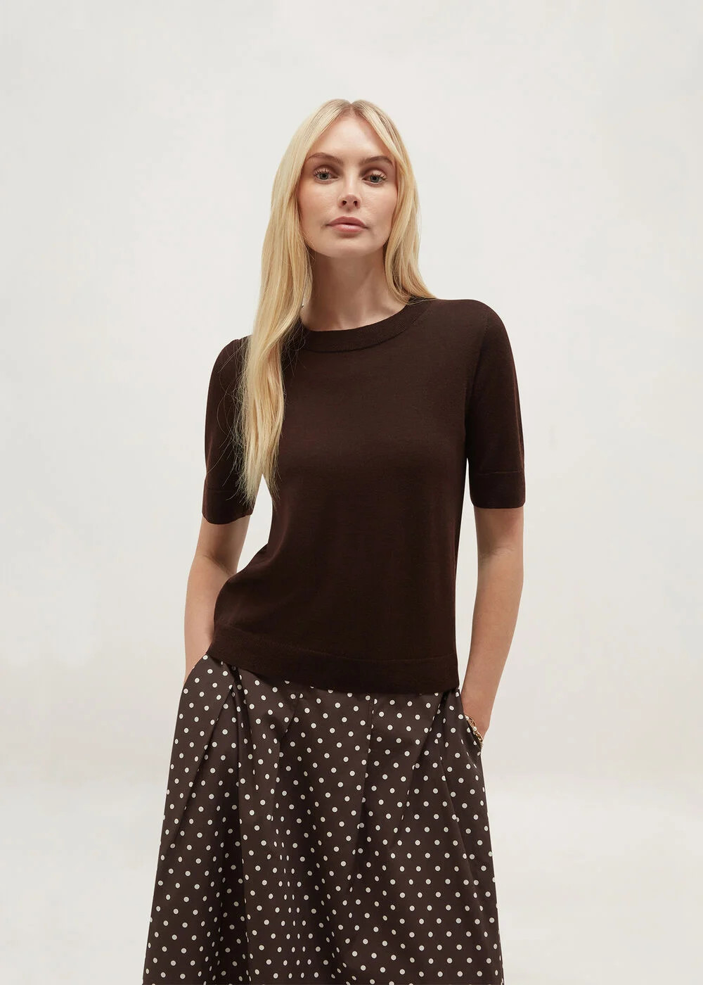 Winnie Knitted Merino T-Shirt | Hobbs UK | | Hobbs