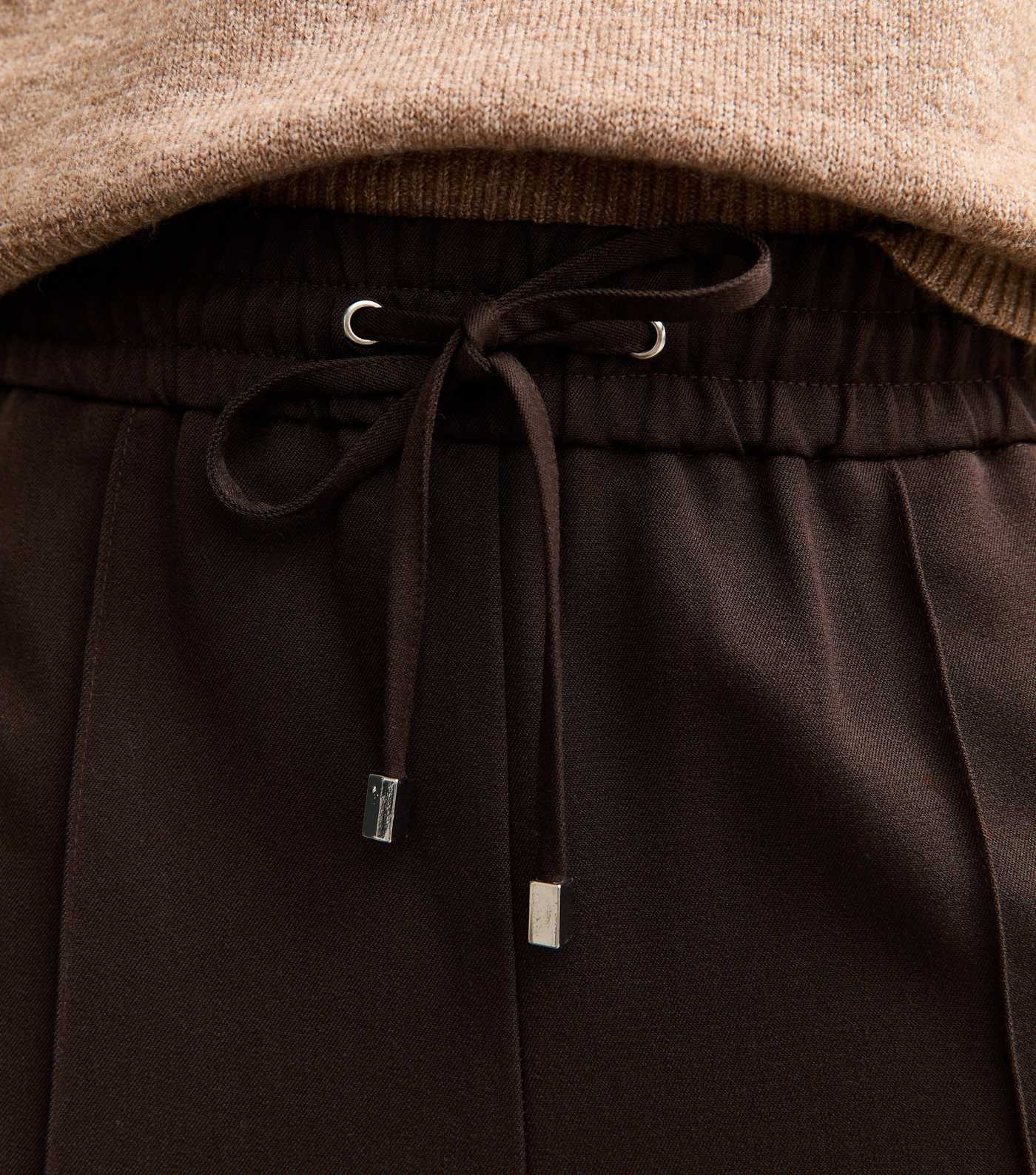 Dark Brown Wide Leg Drawstring Trousers | New Look | New Look (UK)