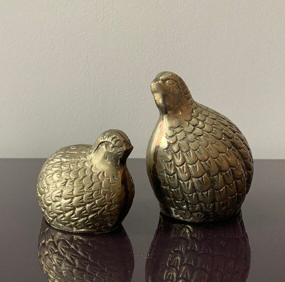 Vintage Pair of Brass Quails - Etsy | Etsy (US)