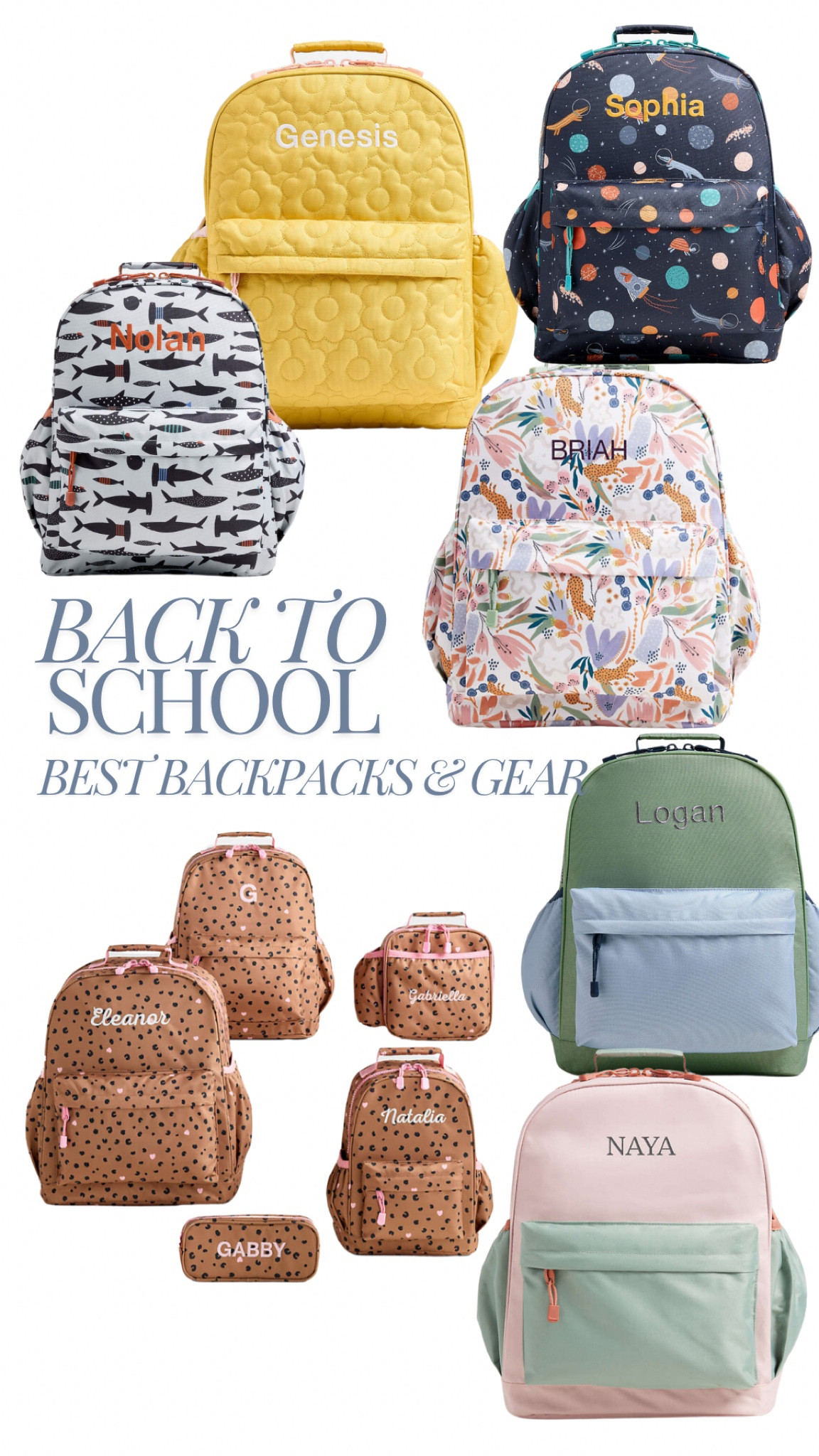 Back to school time is here and we love these kids backpacks. Personalized backpacks and lunchboxes that match are too cute and I love all of the colorways and prints they have from little kids back packs to big kids school gear. I also love that these backpacks can be ordered in large or smaller sizes based on the size of your kid! Such a great way to start the back to school season! 

#LTKKids #LTKFamily #LTKBaby