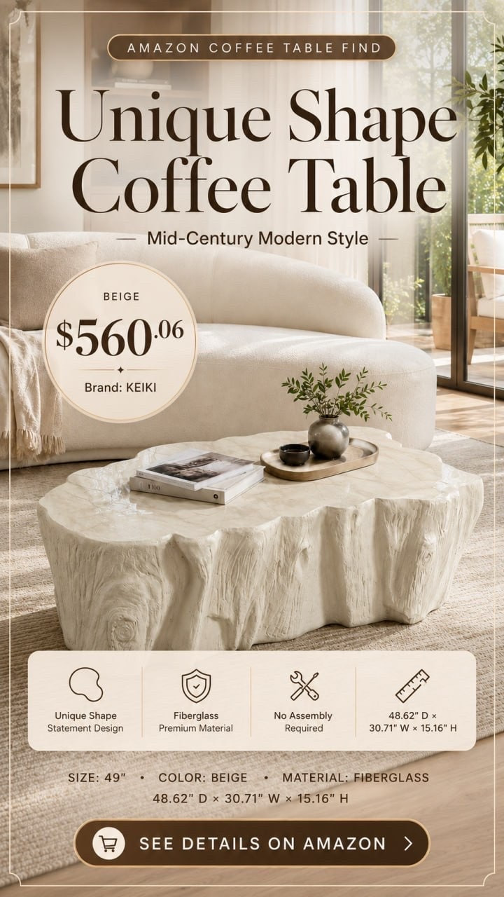 Unique Shape Coffee Table
Mid-Century Modern Style

#LTKHome
