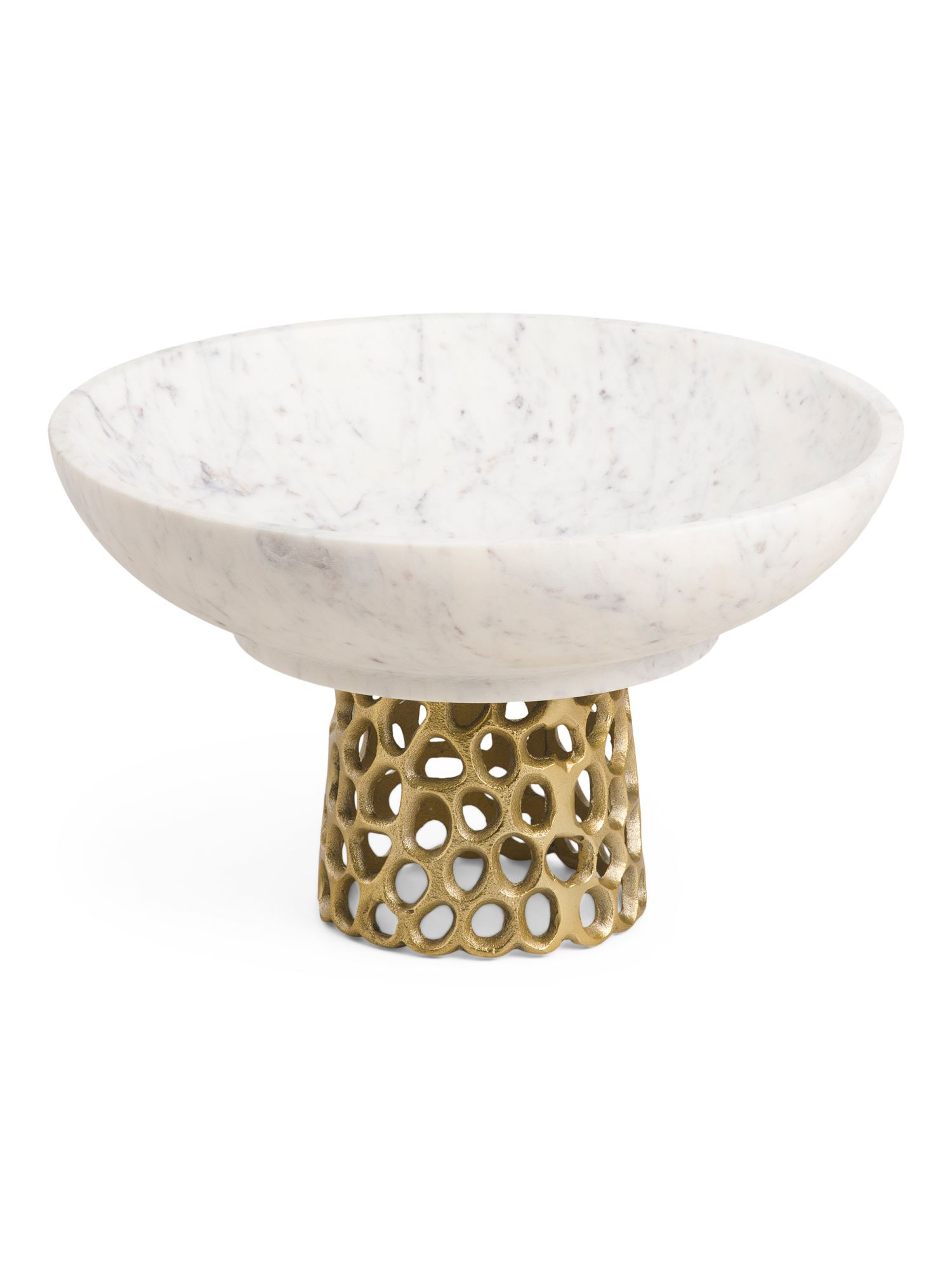 Marble Bowl With Gold Metal Stand | TJ Maxx