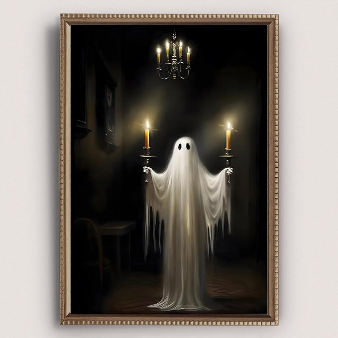 Vintage Ghost Wall Art Spooky Halloween Poster Dark Academia Wall Prints Gothic Artwork for Walls... | Amazon (US)