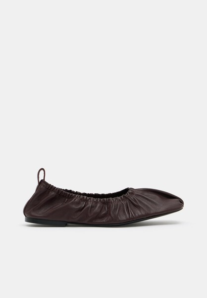 Ruby Ruched Leather Ballet Flats | Hush UK