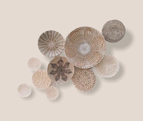 Read the full title
    Set of 10 Basket Wall Decor, Boho Wall Decor, Wall Baskets, Hanger Wall P... | Etsy (US)