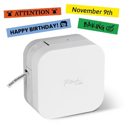 Brother P-Touch PT-P300BT CUBE Connected Label Maker: Bluetooth Mobile Printer, Smartphone App Control, iOS & Android Compatible | Target