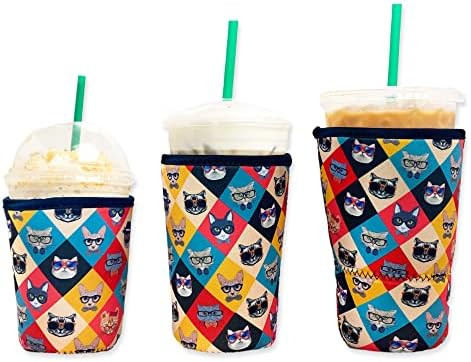 Baxendale Iced Coffee Sleeve for Cold Drink Cups - 3 Pack Neoprene Iced Coffee Sleeve Cup Sleeves fo | Amazon (US)