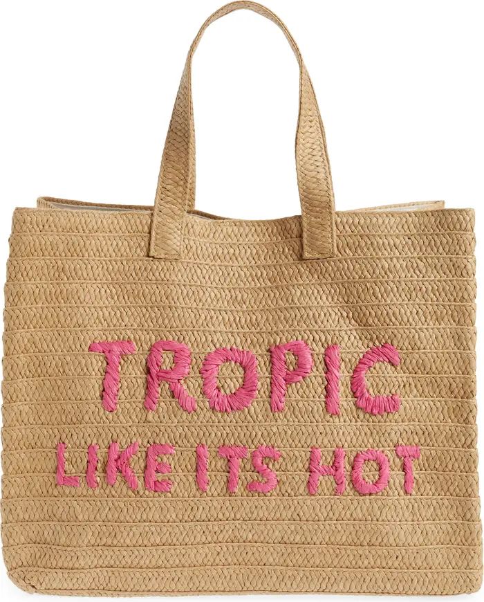 btb Los Angeles Tropic Like Its Hot Straw Tote | Nordstrom | Nordstrom