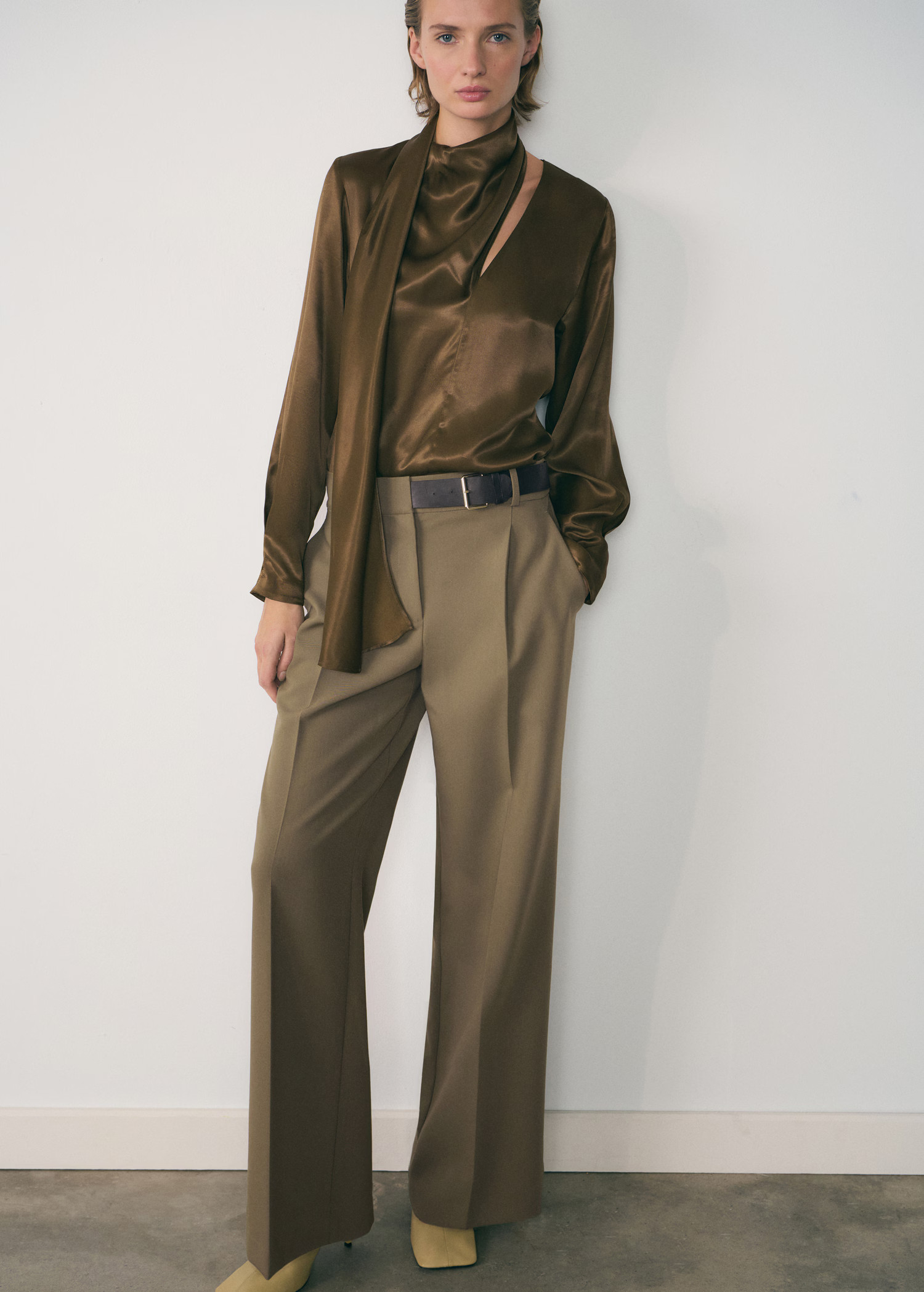 Belt straight-fit pants | Mango (US/MX/AU)