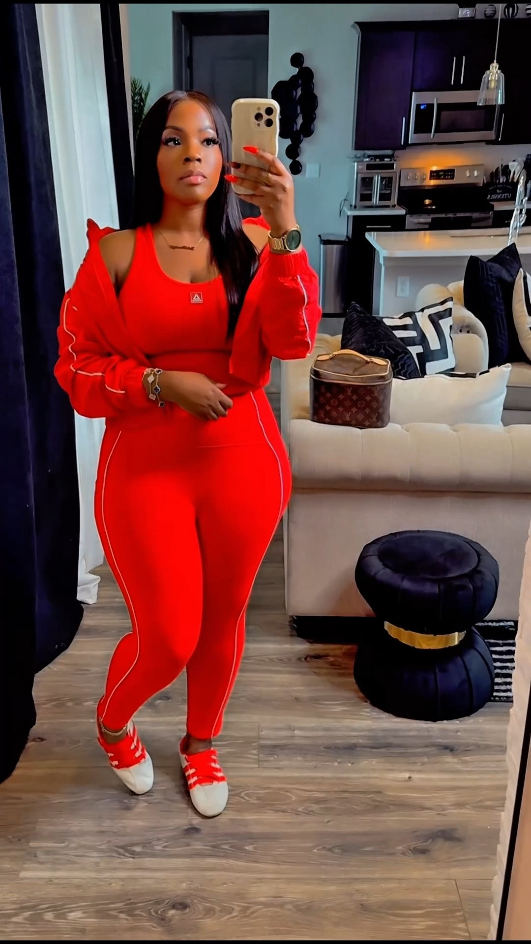 It’s giving luxury vibes on a budget! 
•I’m wearing medium top/
Large bottoms except wide leg nylon long pants size up! I’m wearing XL

#LTKootd #LTKMidsize #LTKTravel
