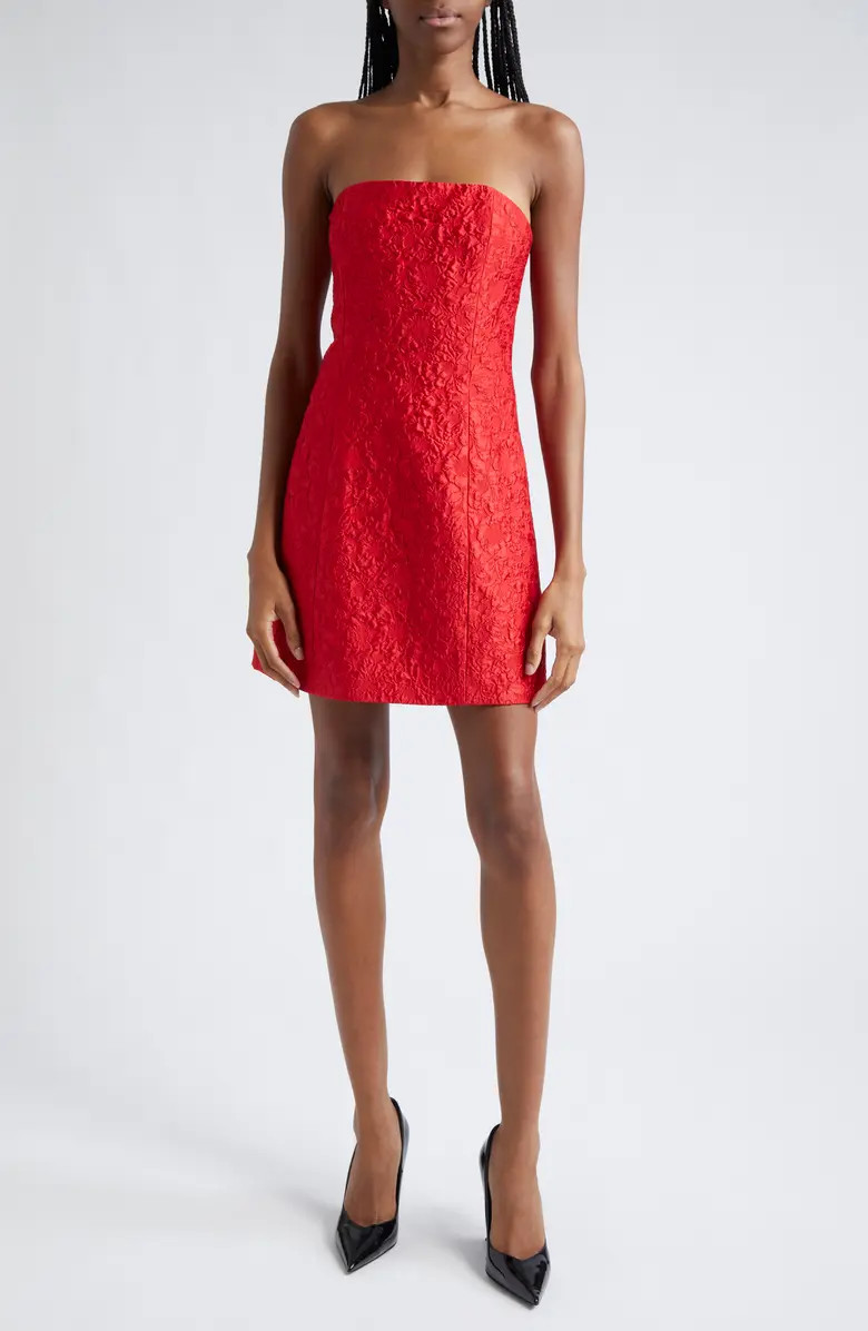 Alice + Olivia Velia Floral Brocade Strapless Minidress | Nordstrom | Nordstrom