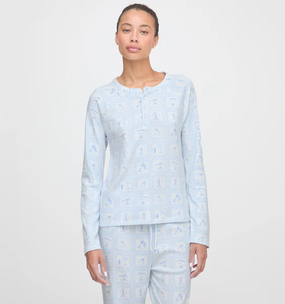 The Olivia Pajama Set - Blue Skiers Toile | Hill House Home US