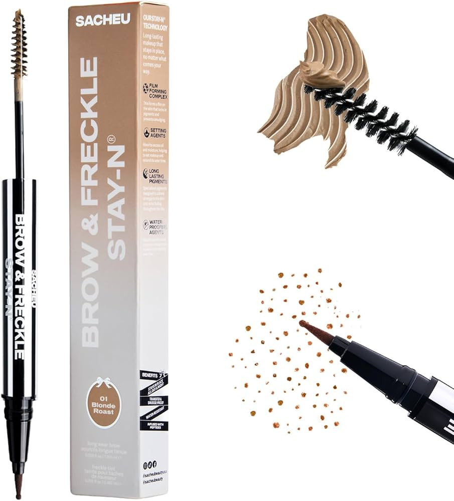 Sacheu Brow & Freckle STAY-N Tinted Eyebrow Gel & Faux Freckle Pen — 2-in-1 Longwear Water Resi... | Amazon (US)