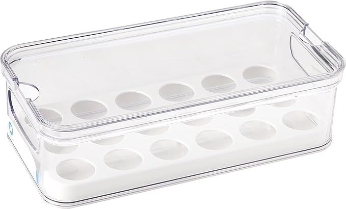 iDesign 18, Stackable BPA- Plastic Eggs, Portable Storage Box for Fridge or Kitchen Cupboard, Cle... | Amazon (US)