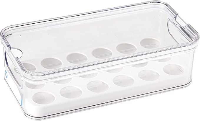 iDesign 18, Stackable BPA- Plastic Eggs, Portable Storage Box for Fridge or Kitchen Cupboard, Cle... | Amazon (US)