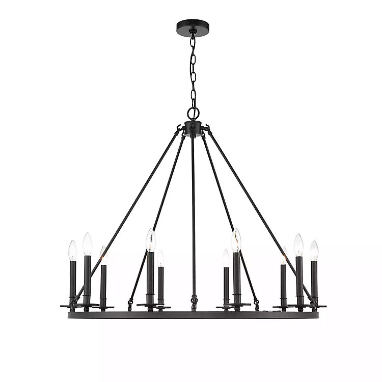 Black Circle 10-Light Chandelier | Kirkland's Home