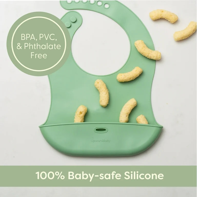 UpwardBaby Food-Catching Silicone Bib - BPA Free - 100% Food-Grade Silicone - 6m+ Unisex - Infant | Walmart (US)