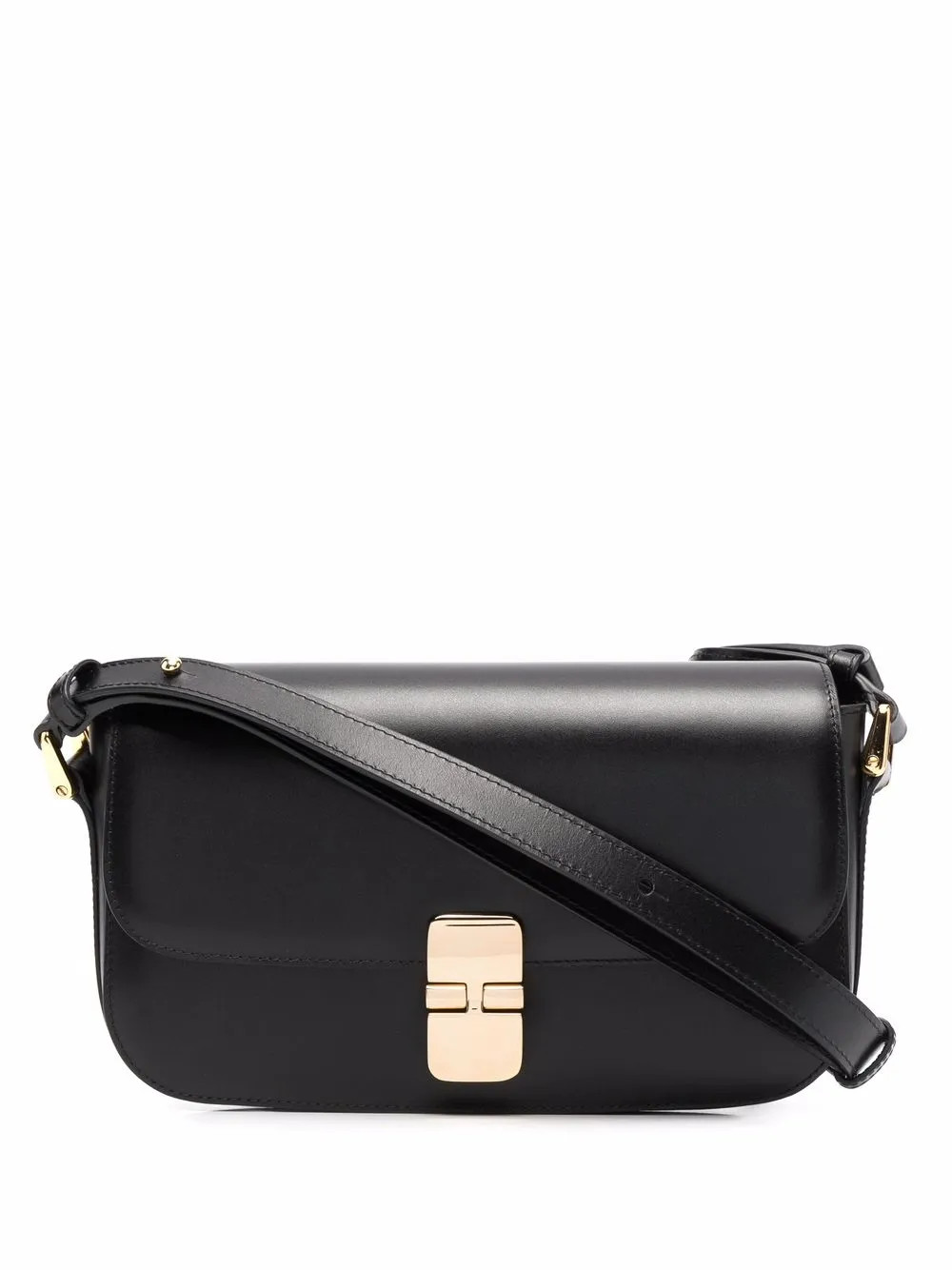 A.P.C. Grace Leather Shoulder Bag | Black | FARFETCH | Farfetch Global