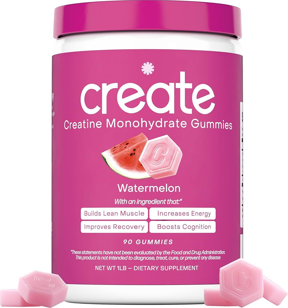 Create Creatine Monohydrate Gummies for Men & Women, Boost Focus, Strength, and Endurance, Anti-M... | Amazon (US)