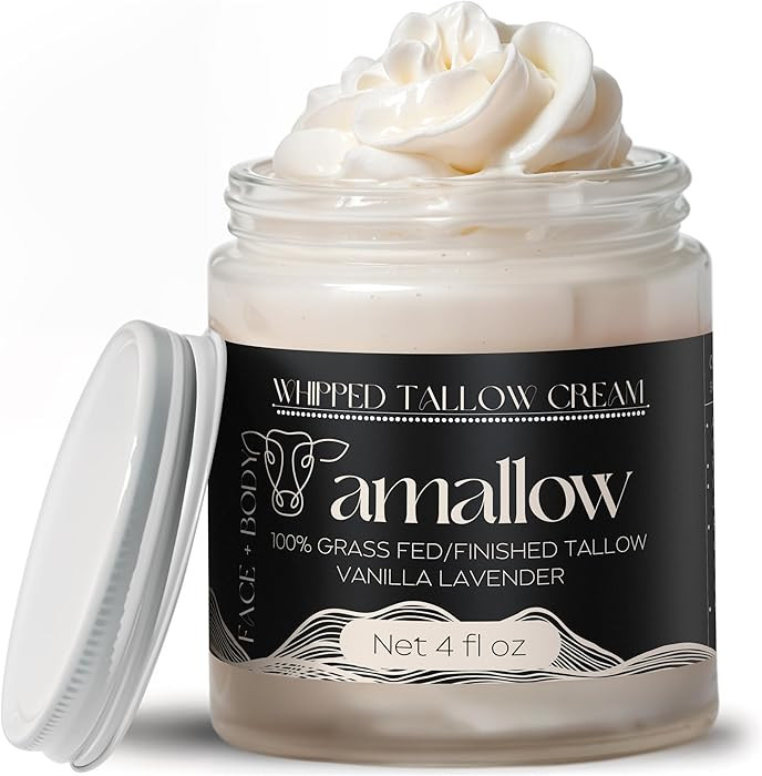 Amallow 100% Grass Fed Beef Tallow for Skin Care - Face + Body - Whipped Moisturizer - Natural Lo... | Amazon (US)