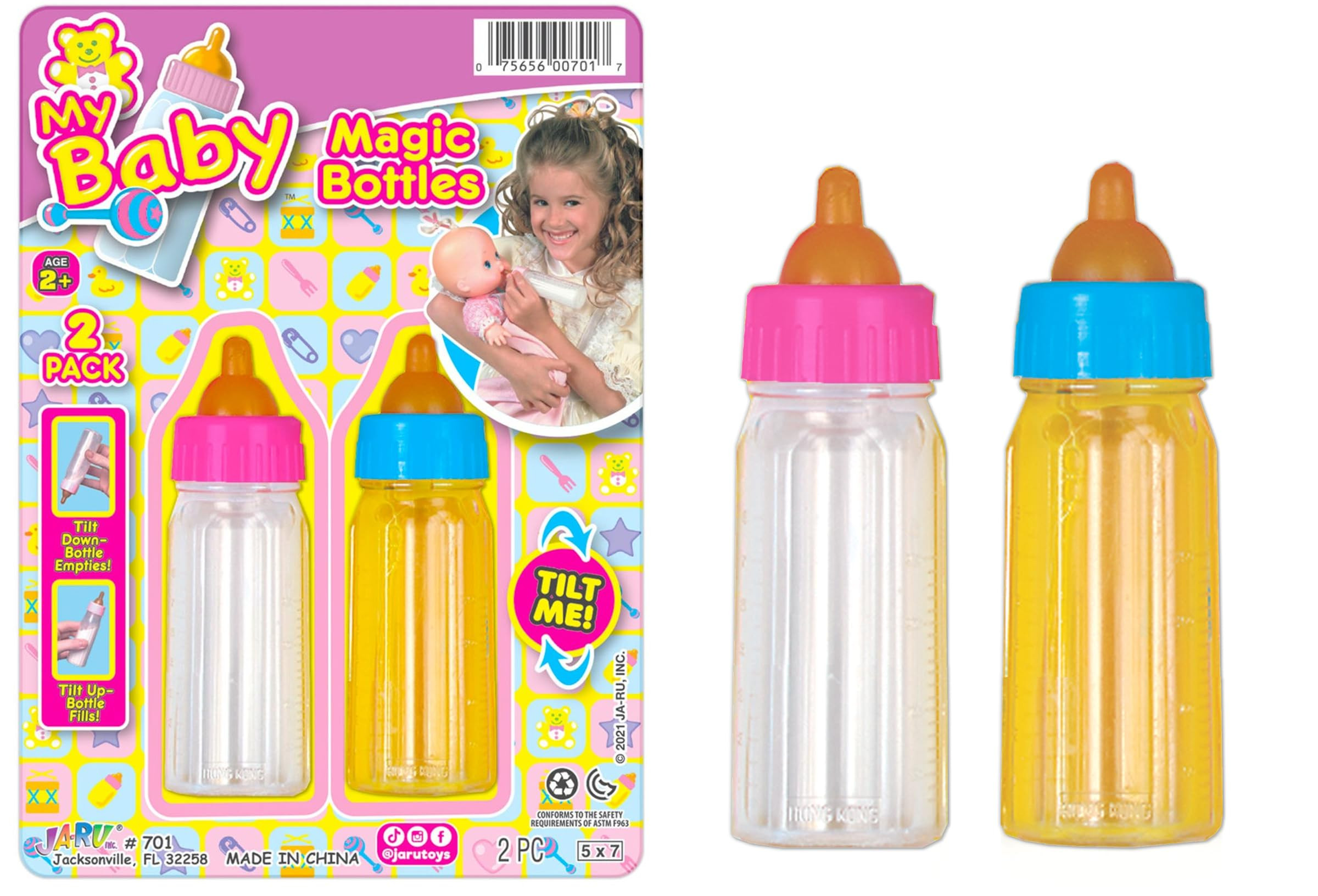 Ja-Ru Magic Baby Doll Bottles Milk Bottle and Juice Bottle, Great Baby Doll Accessories. Set with... | Amazon (US)