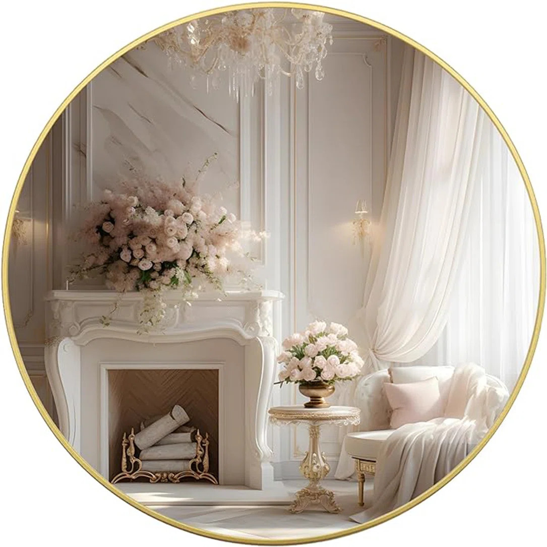 Hermien Bathroom Mirror Aluminum Alloy Wall MirrorByEverly Quinn4.7Rated 4.7 out of 5 stars.3007 ... | Wayfair North America