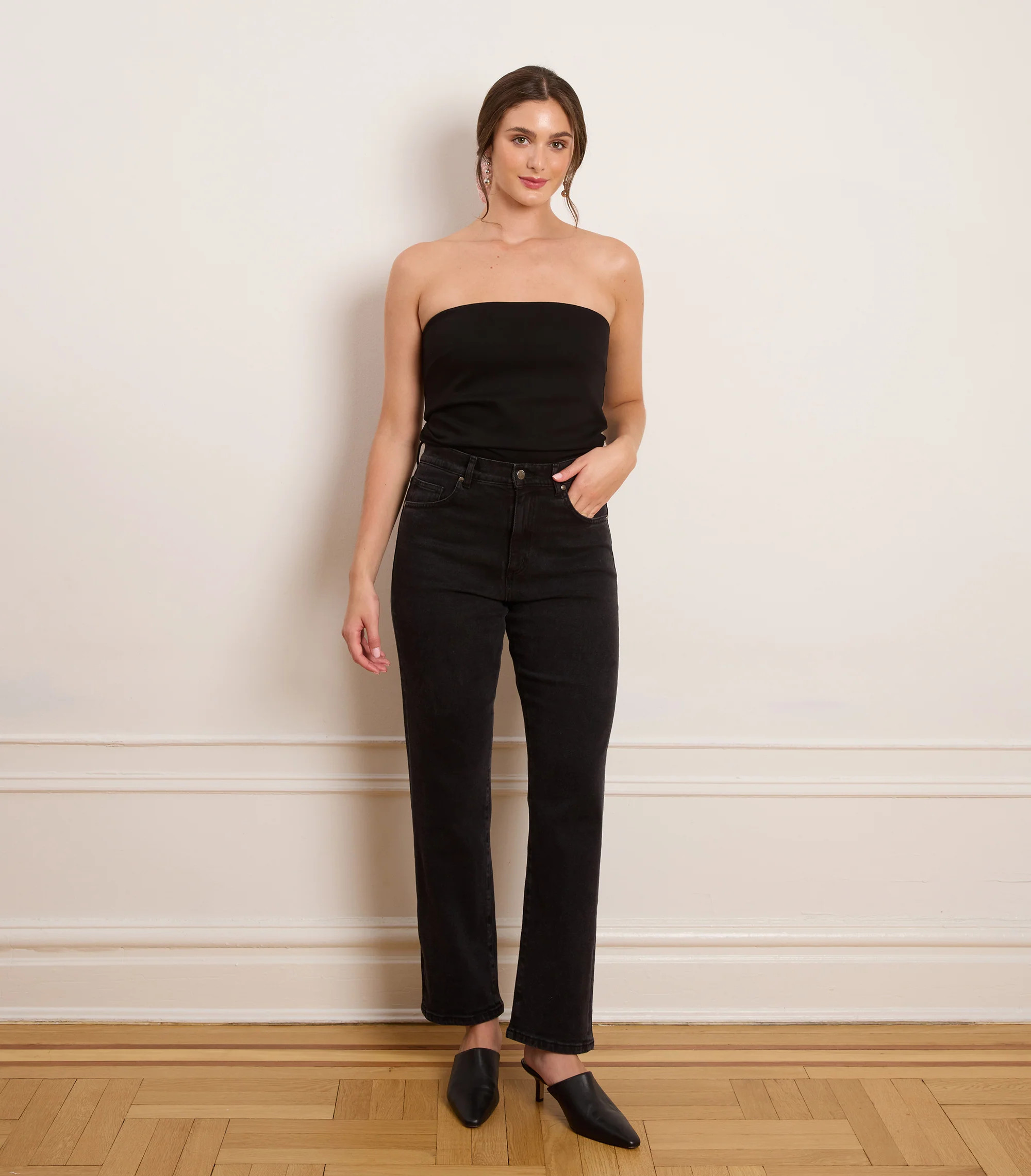 Winona High Rise Stovepipe Jeans - Black | Loup Brand Inc.