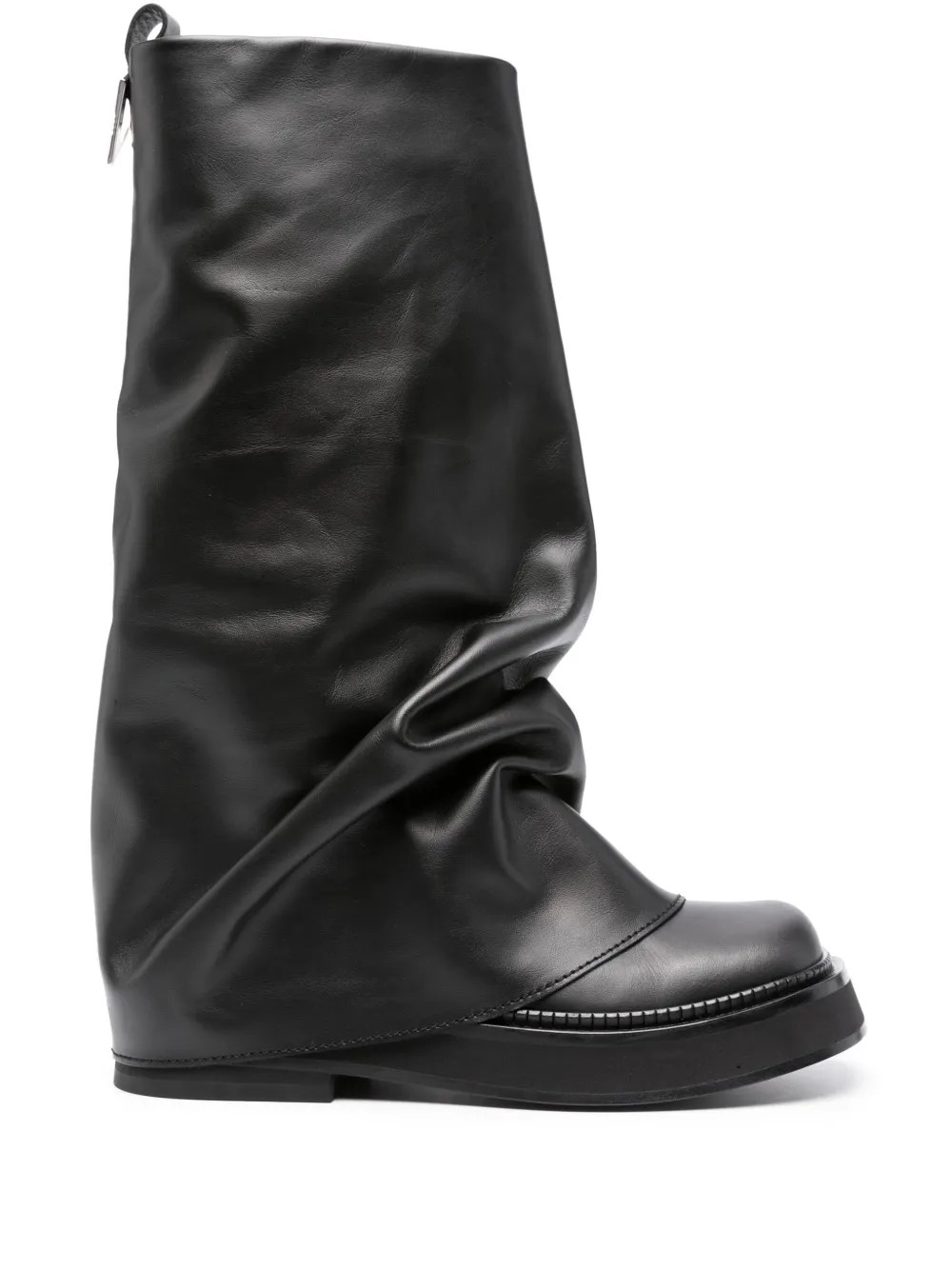 The Attico Robin Layered Leather Boots - Farfetch | Farfetch Global
