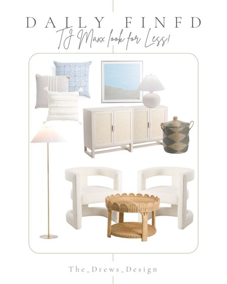 Coastal furniture and home decor from TJ Maxx. Love the law two white and cane cabinets (use two together for your entryway, buffet, tv media center or dining room credenza). These boucle accent chairs are so fun + costal blue white and gray throw pillows 

#LTKstyletip #LTKhome #LTKsalealert