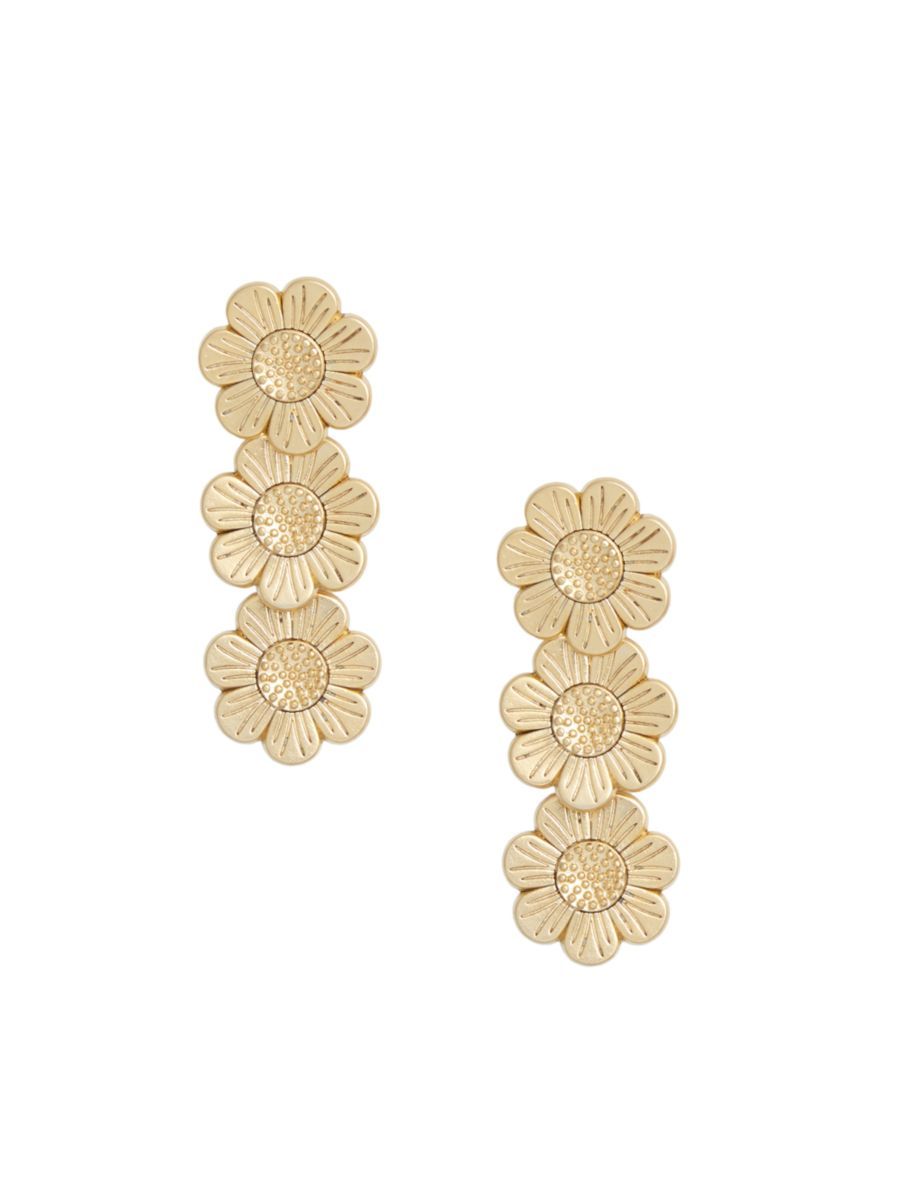 Daisy 24K-Gold-Plated Triple-Drop Earrings | Saks Fifth Avenue