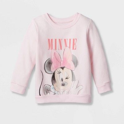 Toddler Girls&#39; Minnie Mouse Graphic Pullover Sweatshirt - Pink 12M | Target