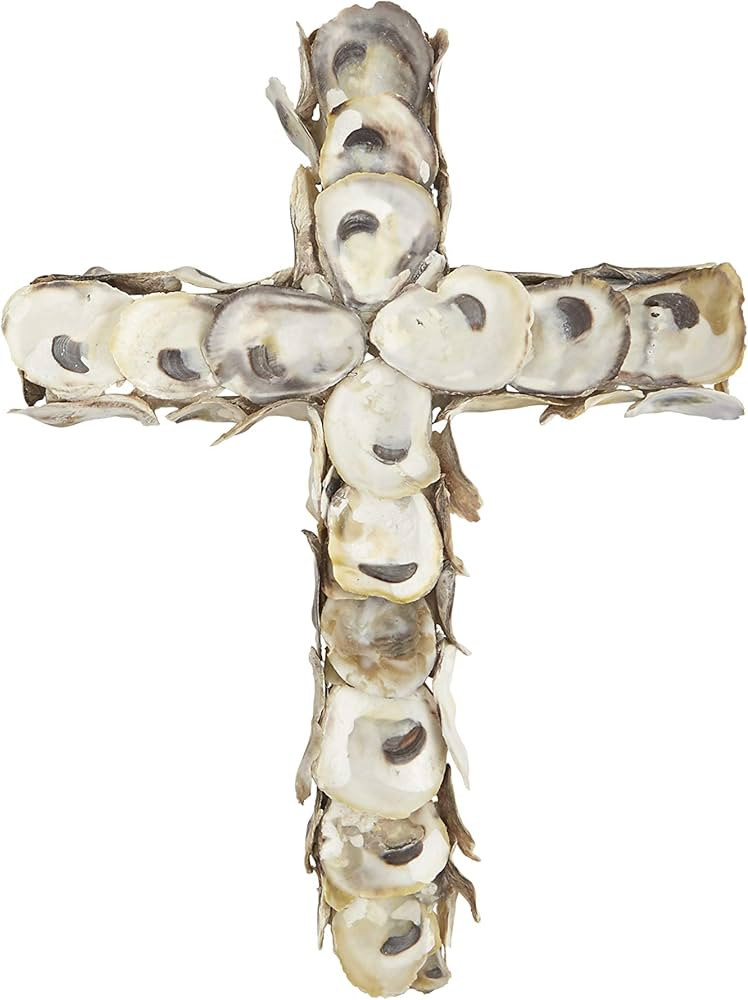 Mud Pie SMALL OYSTER SHELL CROSS, ocean white, 7x5 (4261123) | Amazon (US)
