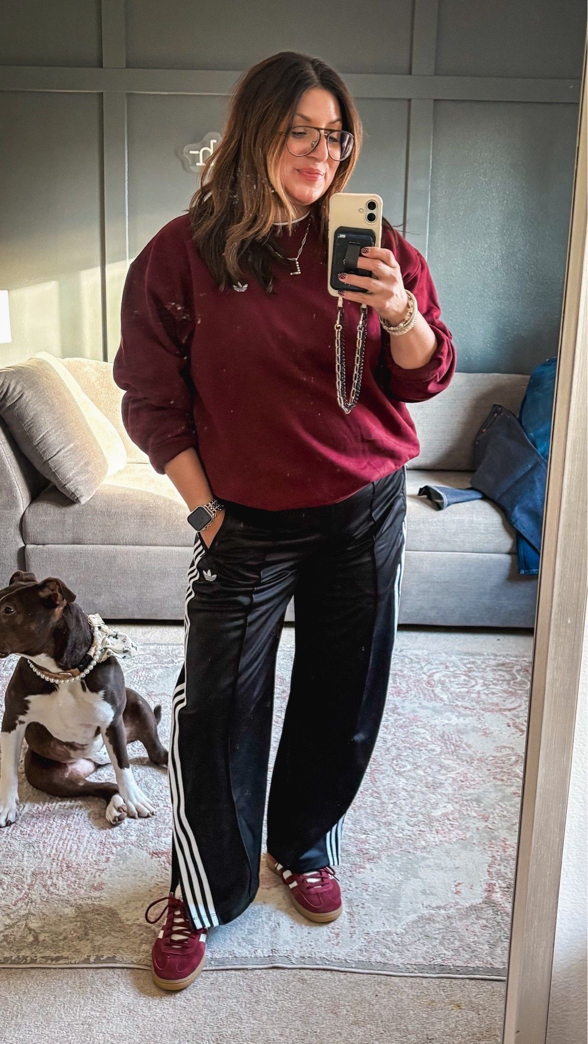 Today’s ootd:
Adidas sweatshirt - L
Adidas barrel track pants - L
Adidas sneakers 
Quince watchband
@adidas @onequince

#LTKMidsize #LTKOver40 #LTKSaleAlert