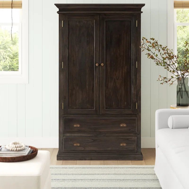 Glaude Solid + Manufactured Wood Armoire | Wayfair North America