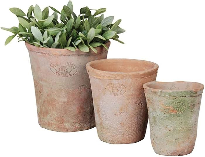 Esschert Design AT01 Aged Terracotta Round Pots (Set of 3) | Amazon (US)