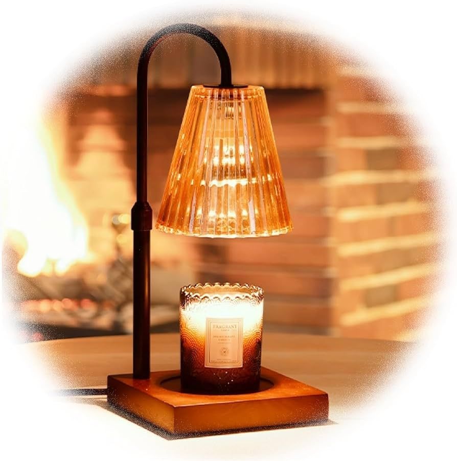 JACKYLED Candle Warmer Lamp with Timer & Dimmer, Height Adjustable Candle Lamp Warmer with 2 Bulb... | Amazon (US)