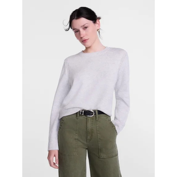 Scenario Women's and Women's Plus Cozy Crewneck Sweater with Long Sleeves, Sizes XS-4X | Walmart (US)