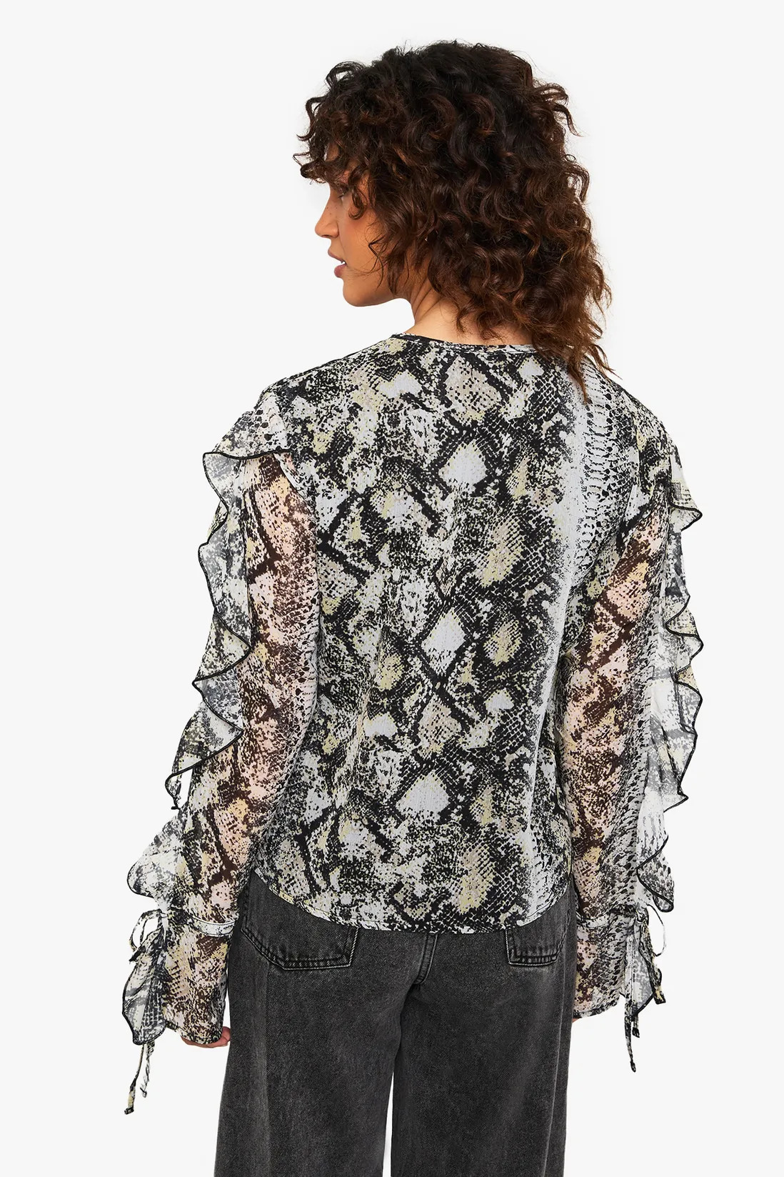 Snake Print Chiffon Tie Front Blouse | Boohoo.com (UK & IE)