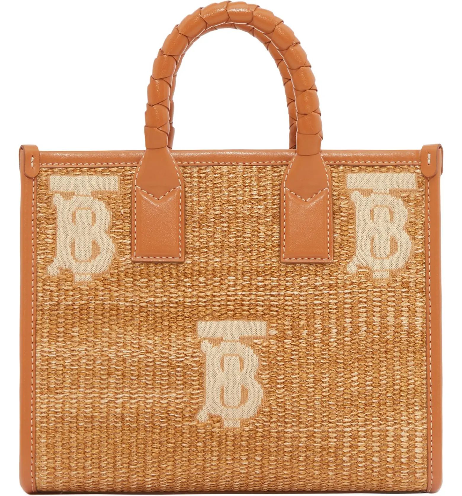 Mini Freya TB Monogram Raffia Tote | Nordstrom