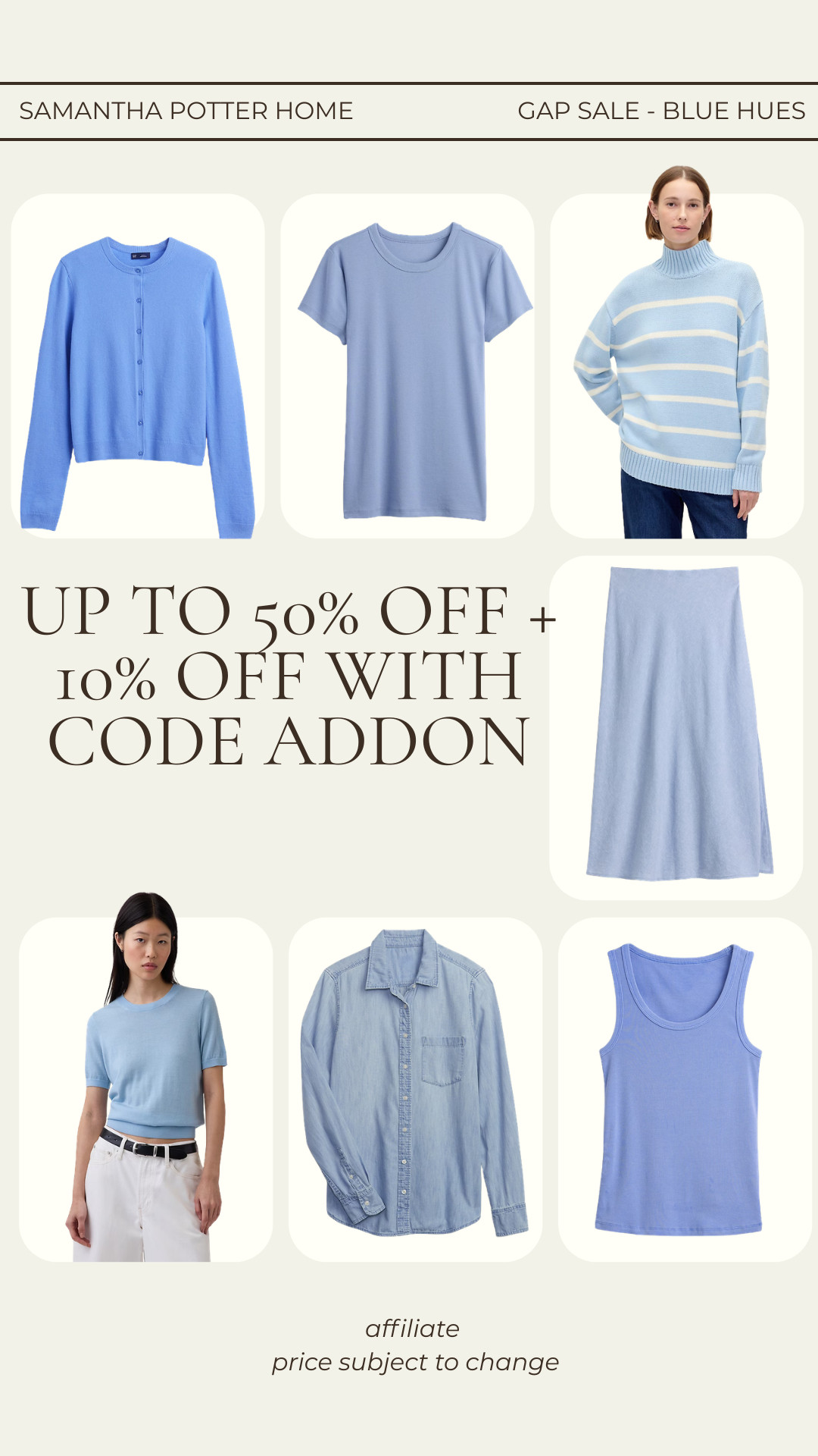 Gap Sale - Blue Hues

up to 50% off + 10% off with code ADDON

 

 #LTKcanada #LTKsale