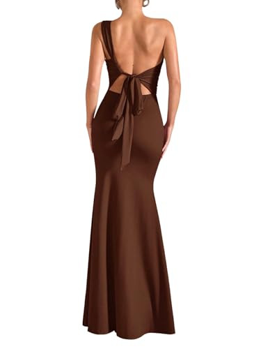 Verdusa Women's One Shoulder Maxi Formal Dresses Tie Backless Wedding Guest Dress Elegant Festiva... | Amazon (US)