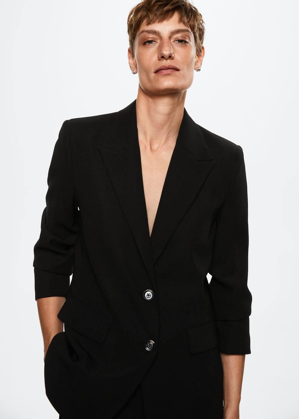 Double-breasted suit blazer -  Women | Mango USA | MANGO (US)