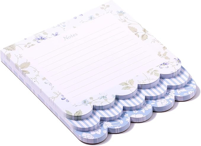 Laura Ashley 3-in-1 Scalloped Edge Layered Notepad – 6.5 x 7.5 Inch Writing Pad with 150 Lined ... | Amazon (US)