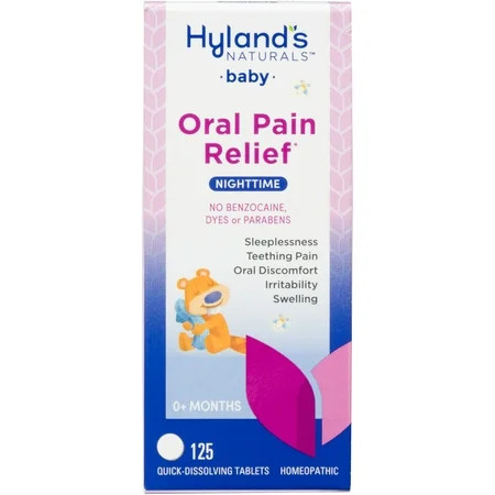 Hyland's Baby Oral Pain Relief Nighttime with Chamomile, 125 Quick-Dissolve Tablets for Infant Oral Care | Walmart (US)