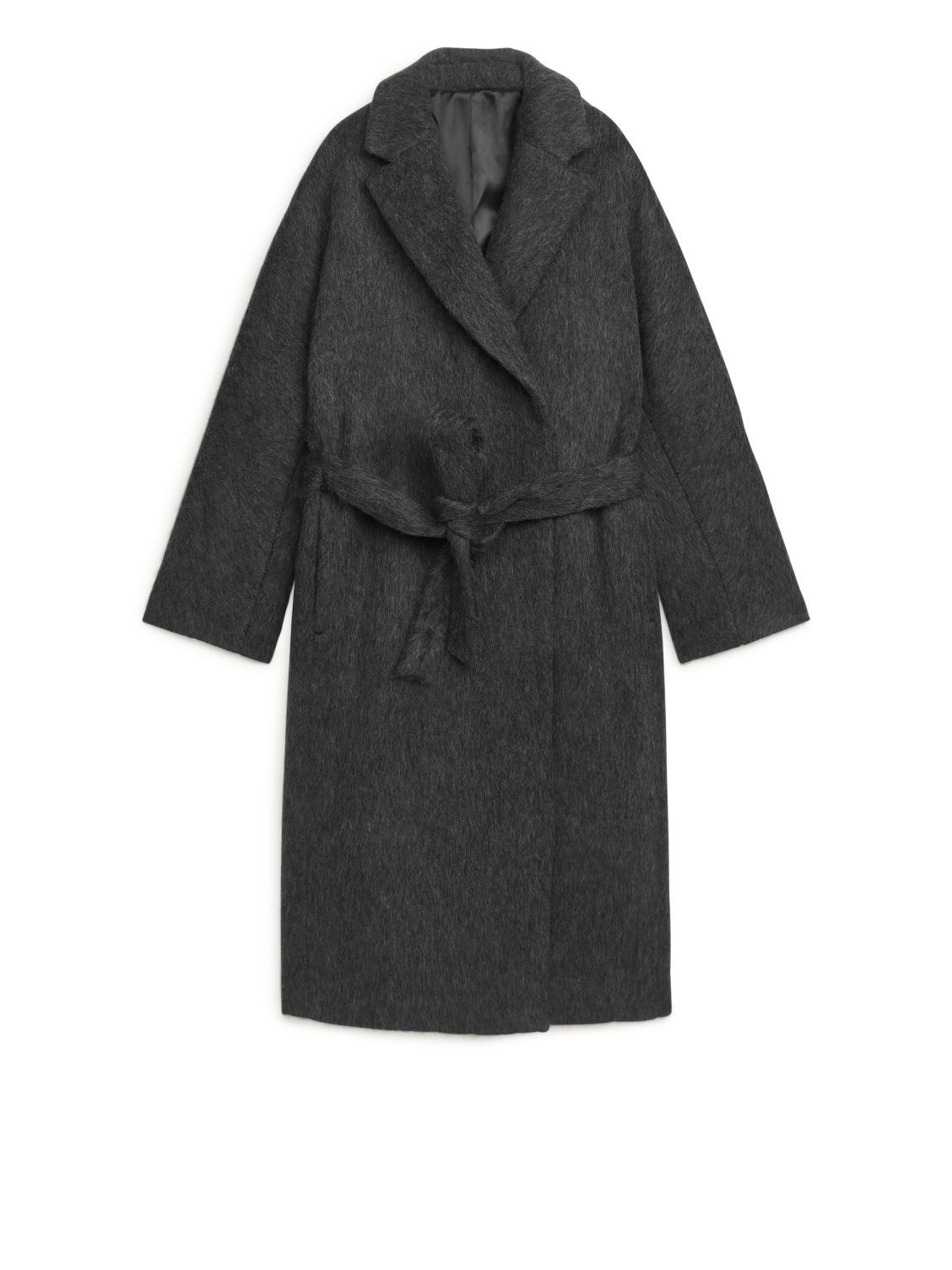 Belted Wool Coat - Grey | ARKET