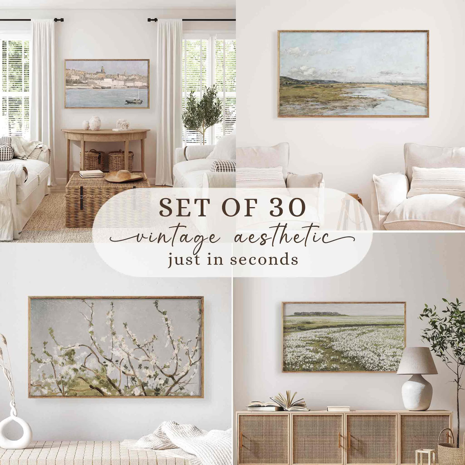 Samsung Frame TV Art Set of 30, Spring & Summer Art, Vintage Farmhouse Painting, Country Landscap... | Etsy (US)
