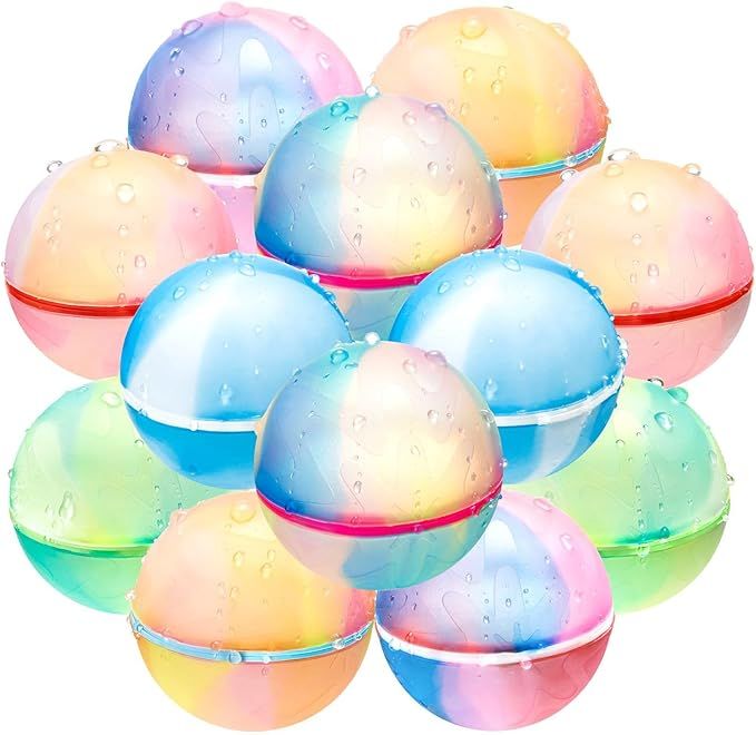 12Pcs Reusable Water Balloons for Kids Magnetic Self Sealing Quick Fill Water Balloons, Summer Wa... | Amazon (US)