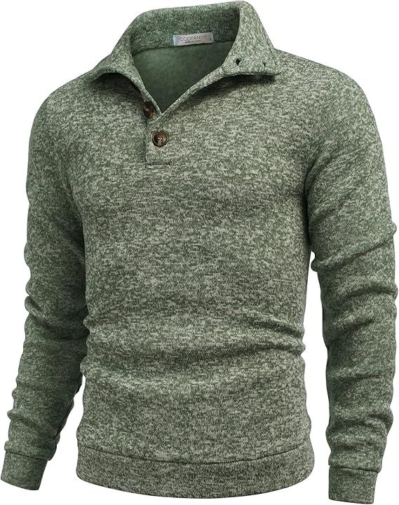 COOFANDY Men's Casual Slim Fit Pullover Sweater Knitted Thermal Sweatshirt | Amazon (US)