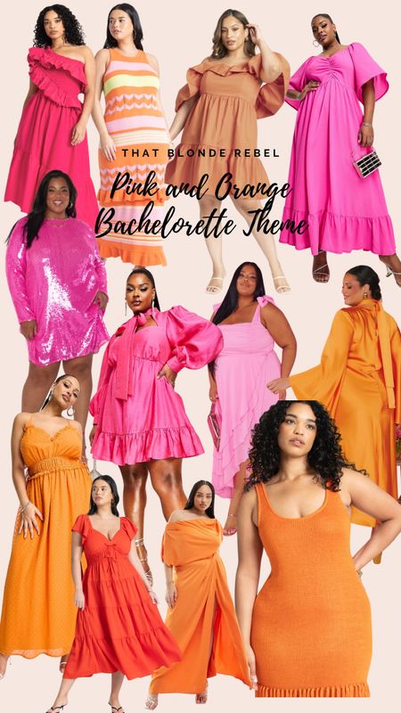 Bachelorette picks for a pink and orange theme! Most are plus but some also come in standard. 

Did a variety of price points 

#LTKparties #LTKwedding #LTKplussize