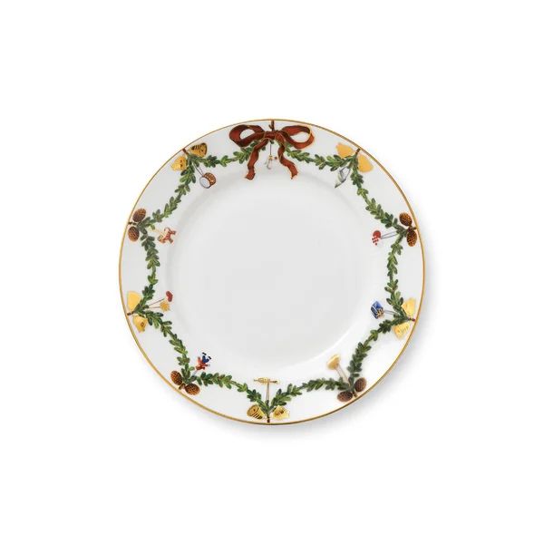 Star Fluted Christmas Royal Copenhagen 7.4803" Bone China Salad or Dessert Plate | Wayfair North America